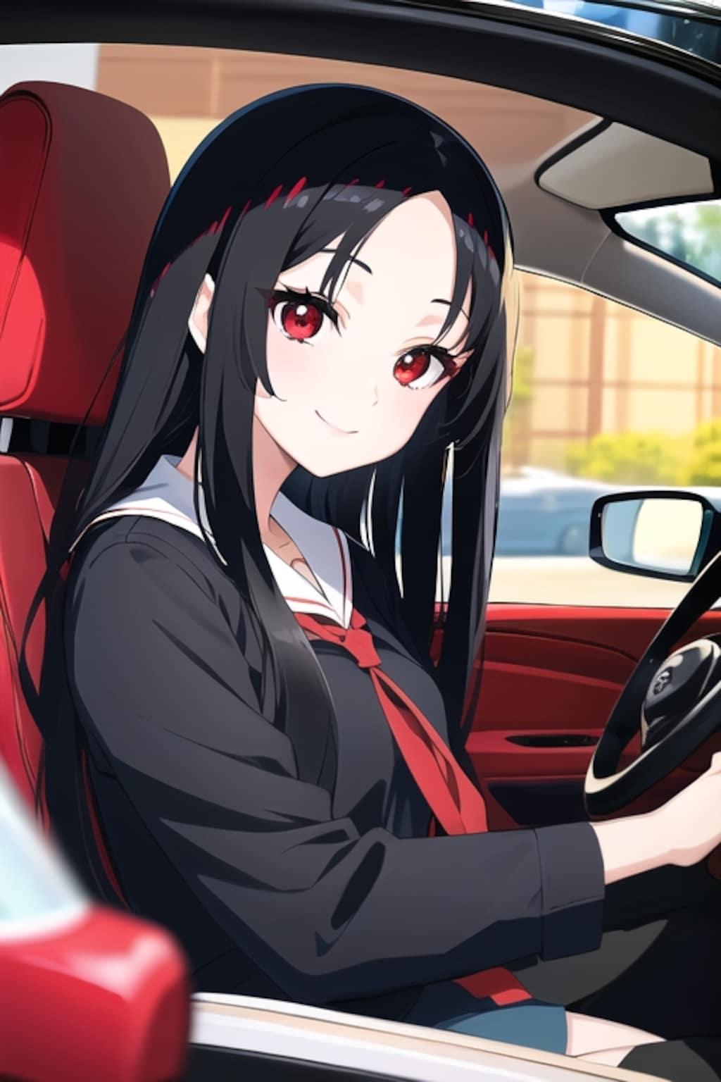 四宮かぐや握るハンドル（会長、乗って下さい。）