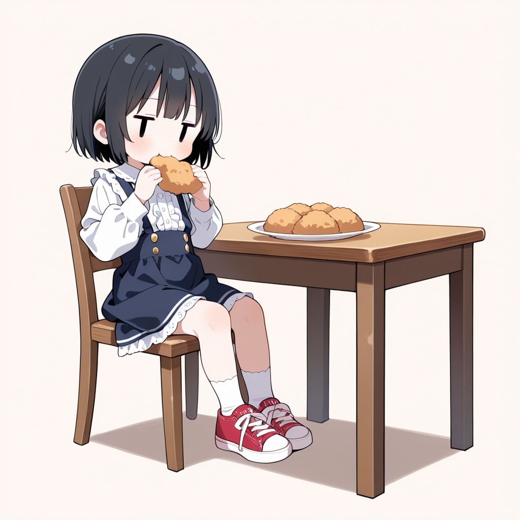 コロッケを食べる