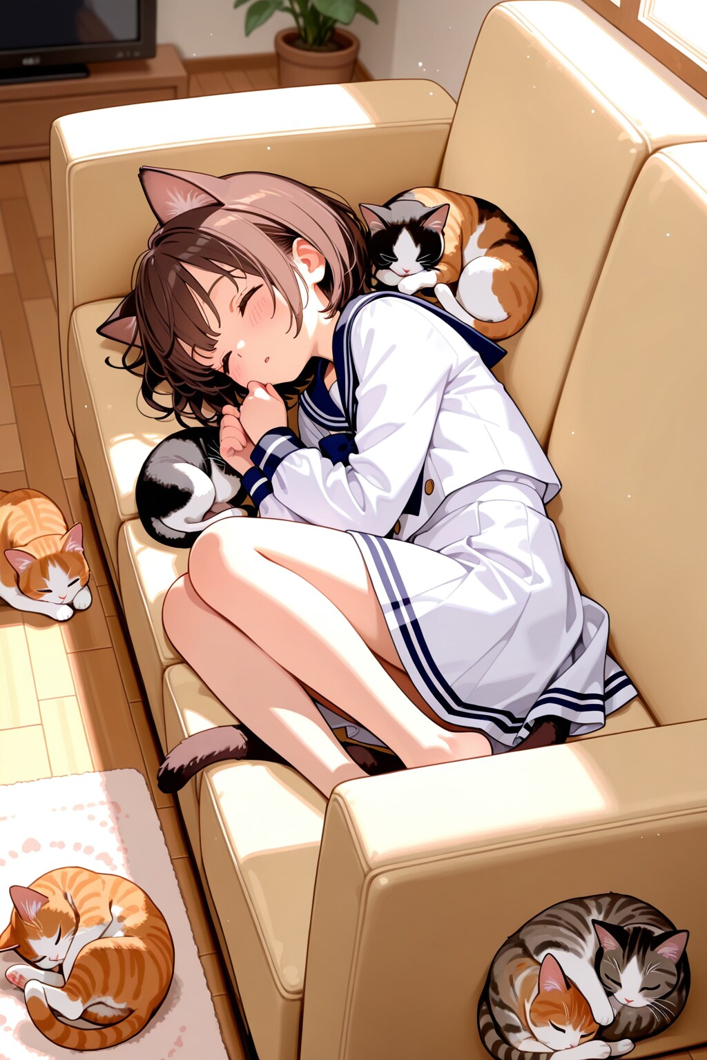 猫睡眠🐱 | の人気AIイラスト・グラビア