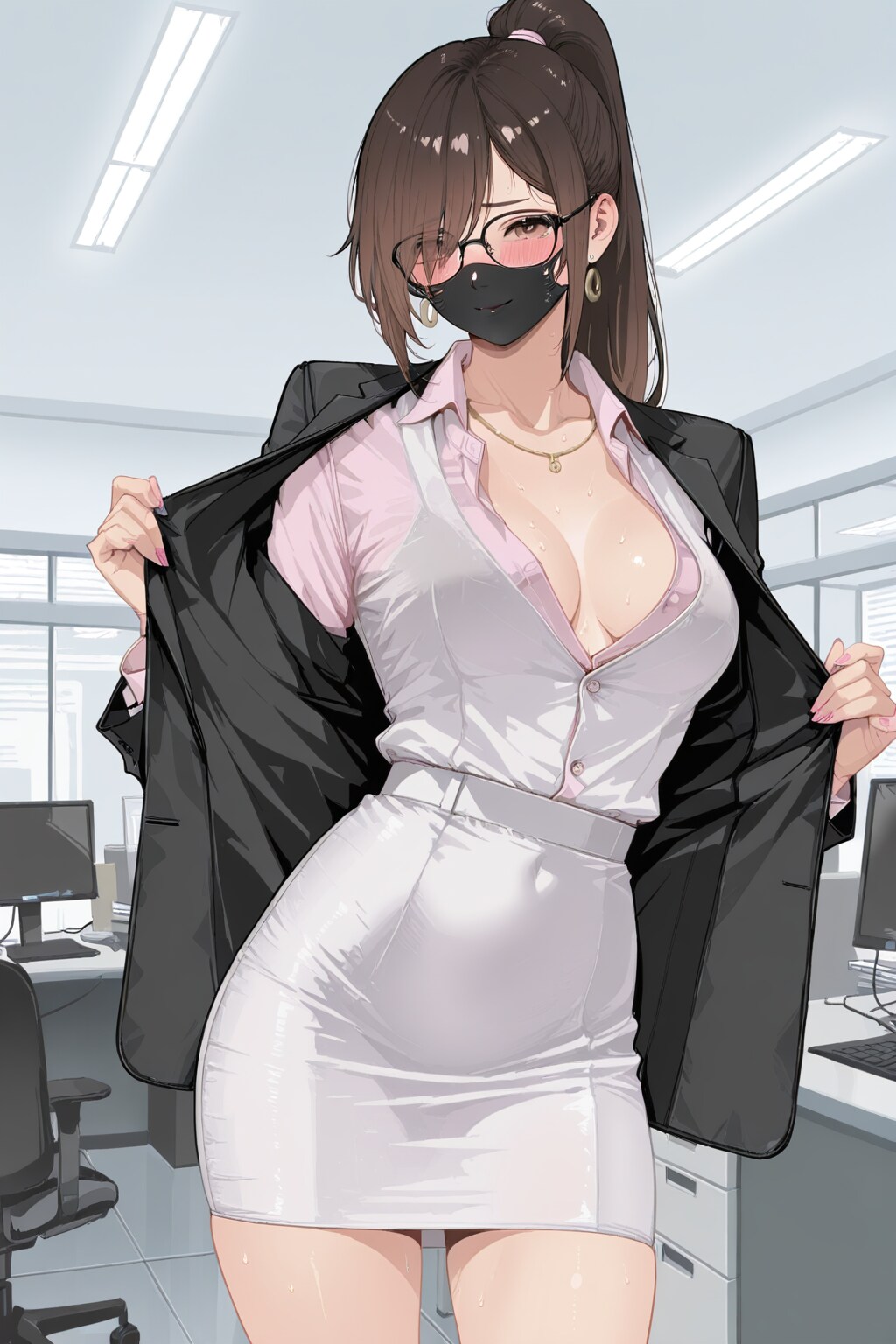 色気を隠せないくノ一ピンク
