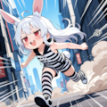 謎の海産物さまに夏服をプレゼントして頂いたのが嬉しくて、みんなに見せびらかす為に早速脱獄したうさぎ！！ 5枚目