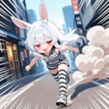 謎の海産物さまに夏服をプレゼントして頂いたのが嬉しくて、みんなに見せびらかす為に早速脱獄したうさぎ！！ 2枚目