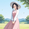 桃花とロングスカート　その２ 2枚目