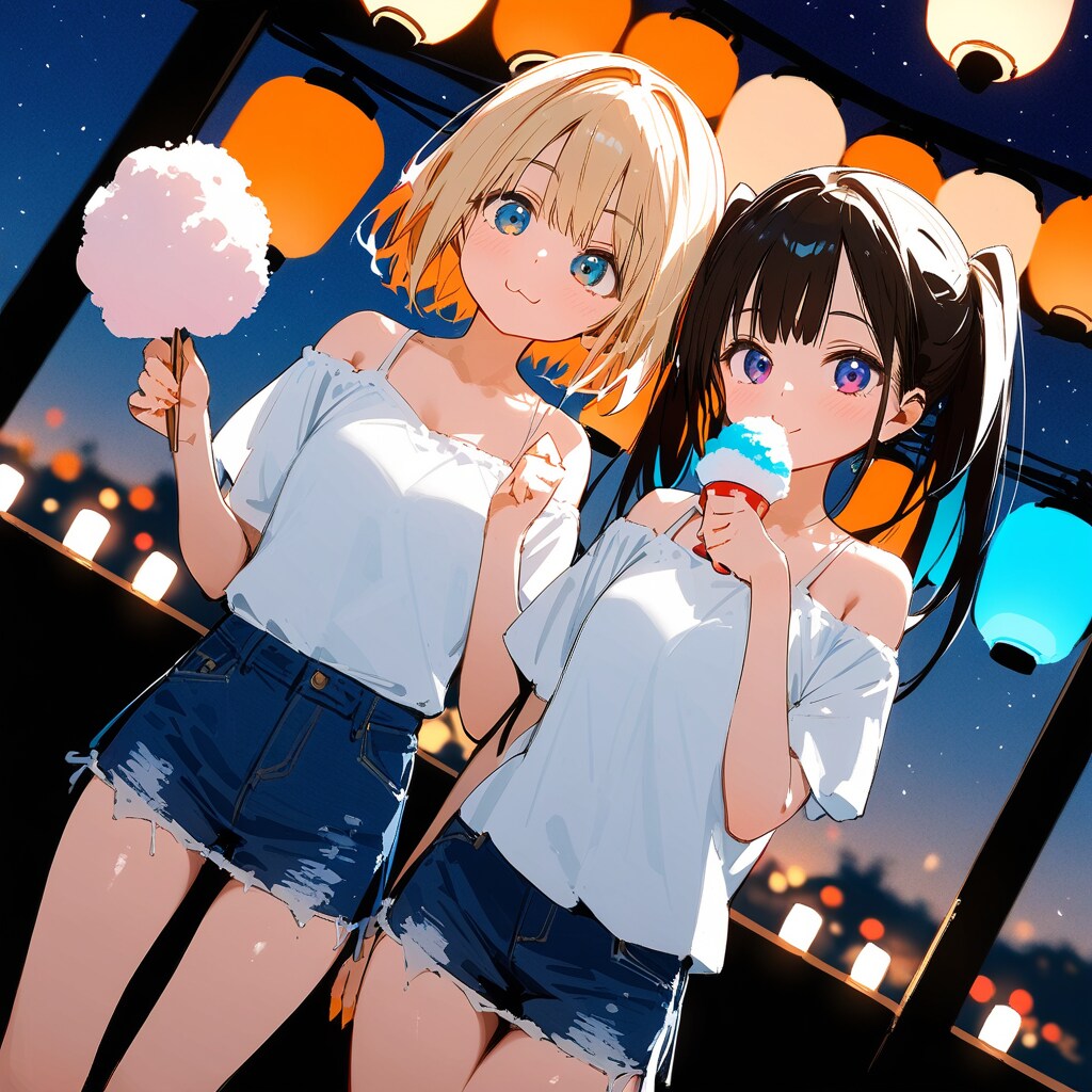 夜店食べ歩き | の人気AIイラスト・グラビア