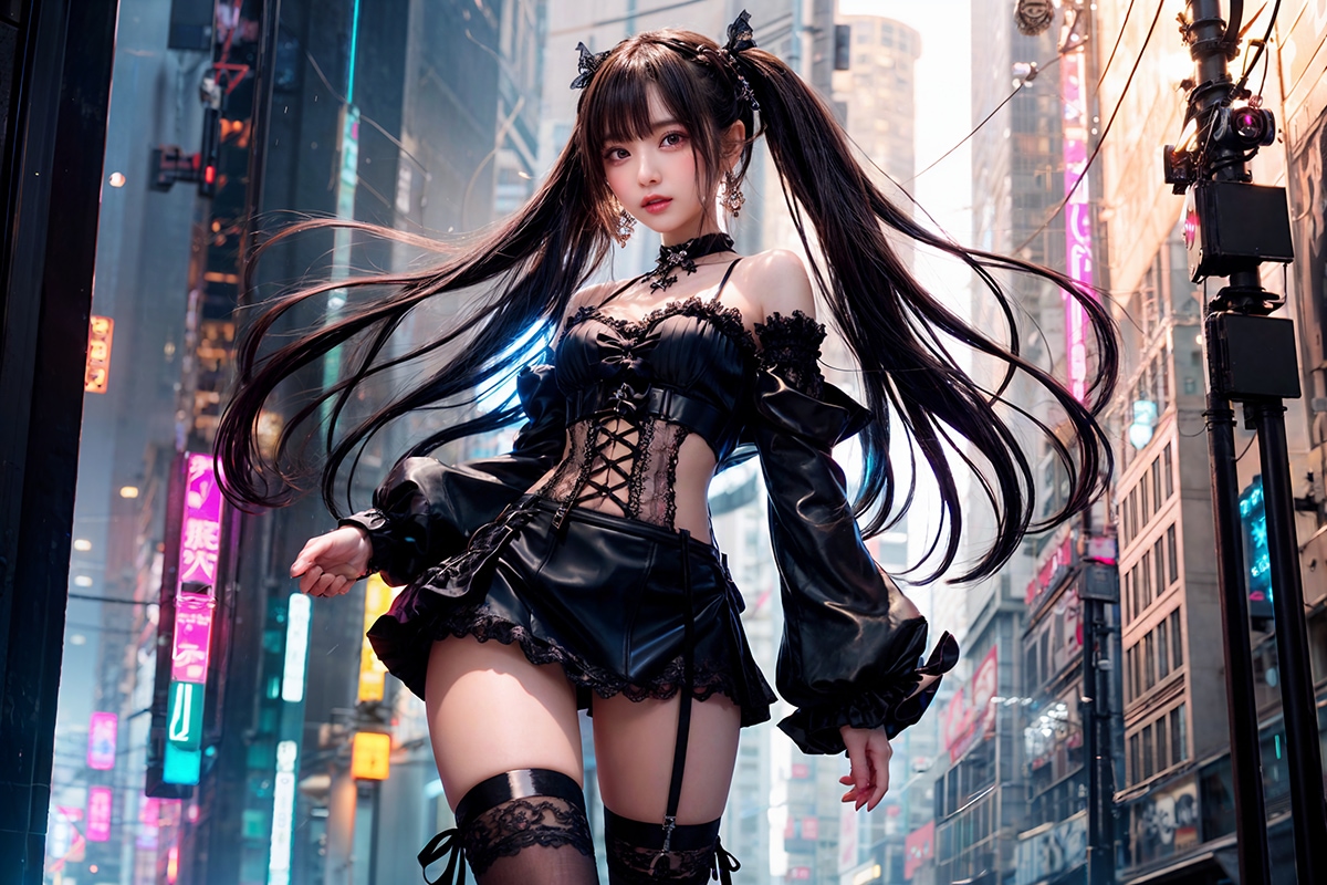 Black Twin Tails | の人気AIイラスト・グラビア