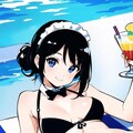 水着のメイドとカクテルほか 5枚目