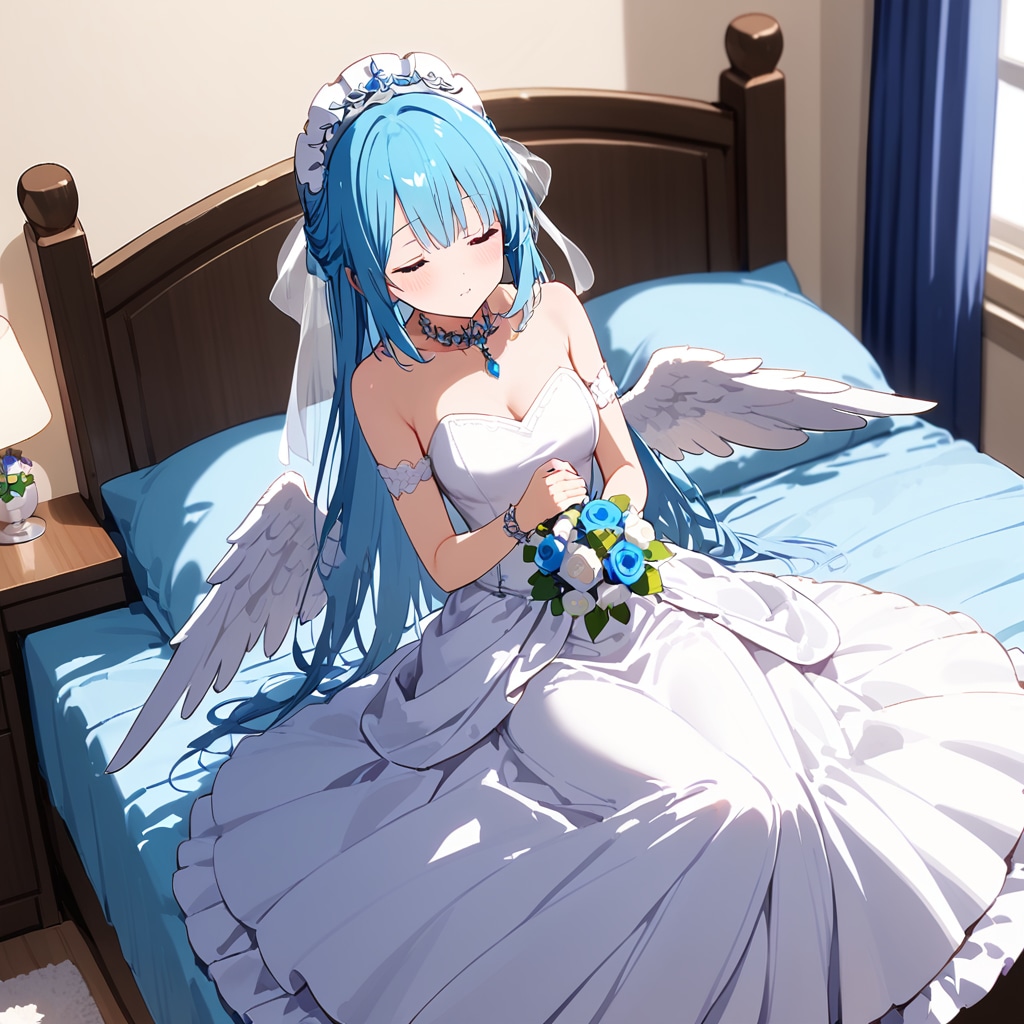 haloでベッドの上の天使250721