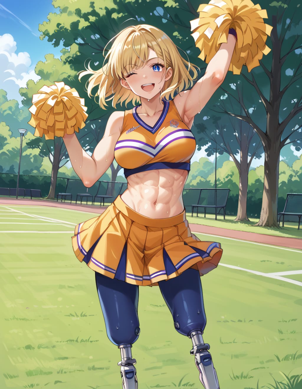 義足のチアガール