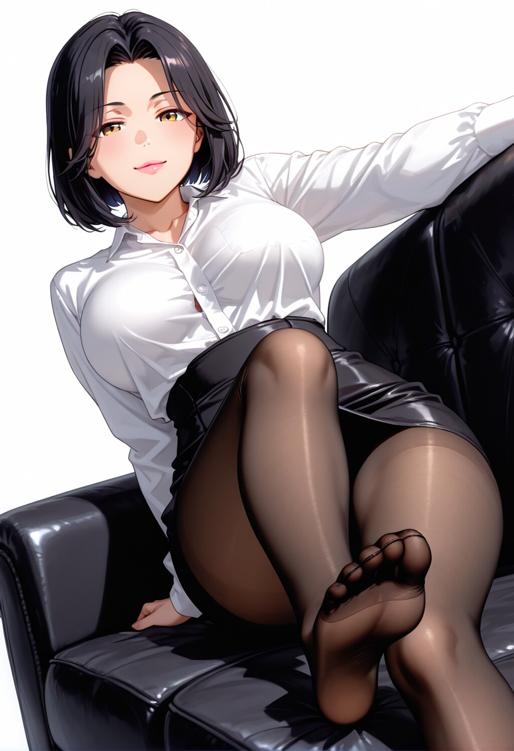 【美人上司】パンスト越しの足