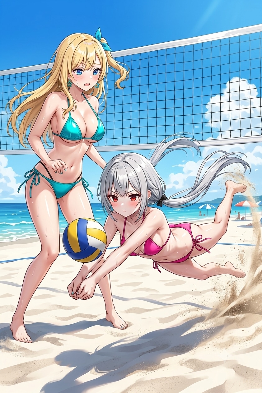 天原姉妹のビーチバレー