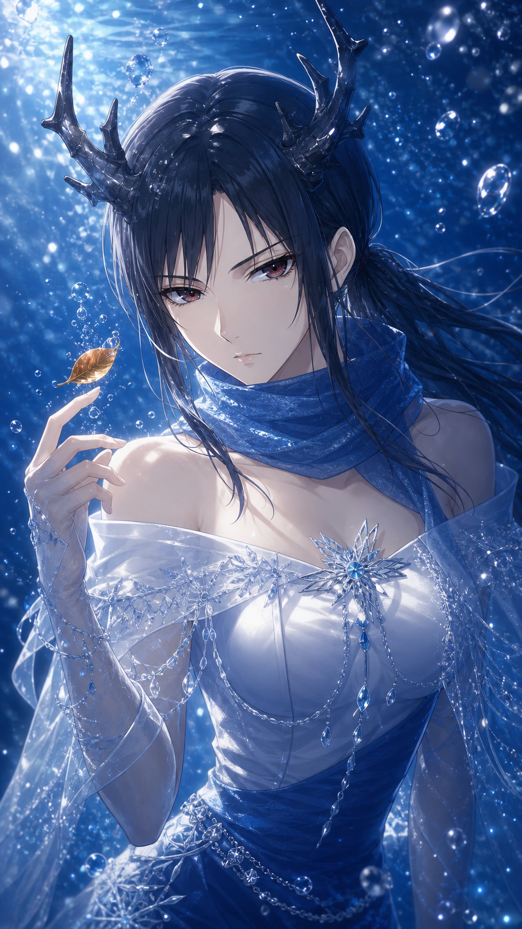 水底にほどける金の一葉