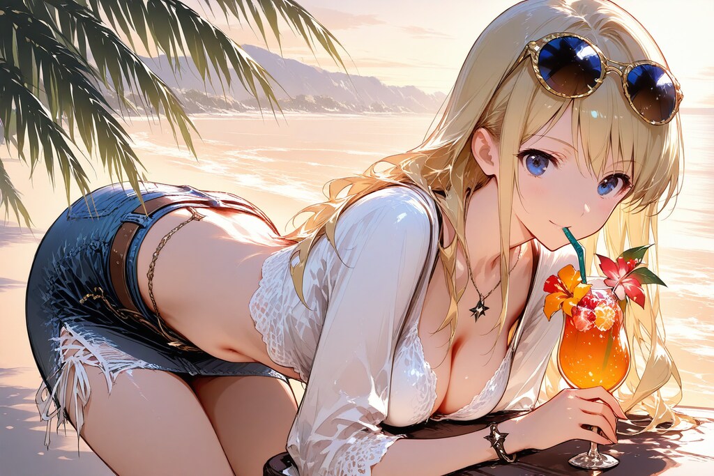 浜辺の女性「ねぇ、横長サイズにしてくれたお陰でめっちゃジュース飲み辛い体勢なんだけど（#^ω^）」