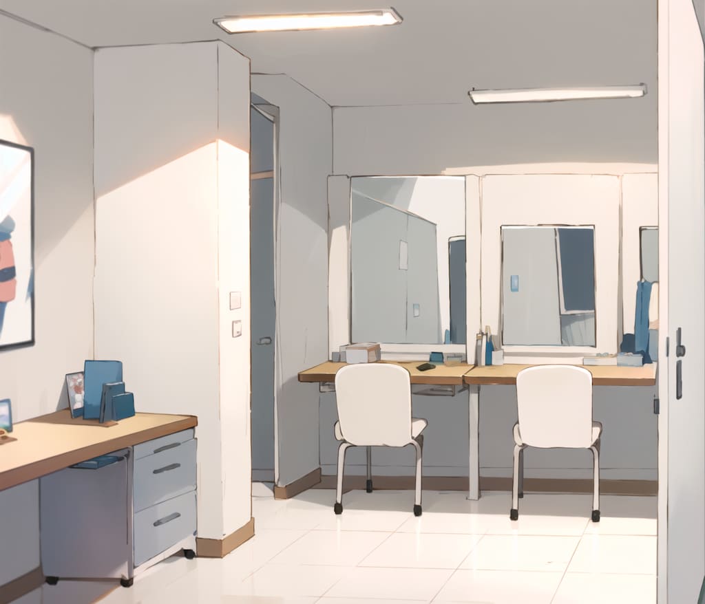 楽屋とか校舎の外通路とか背景詰合せ -Assorted Backgrounds-