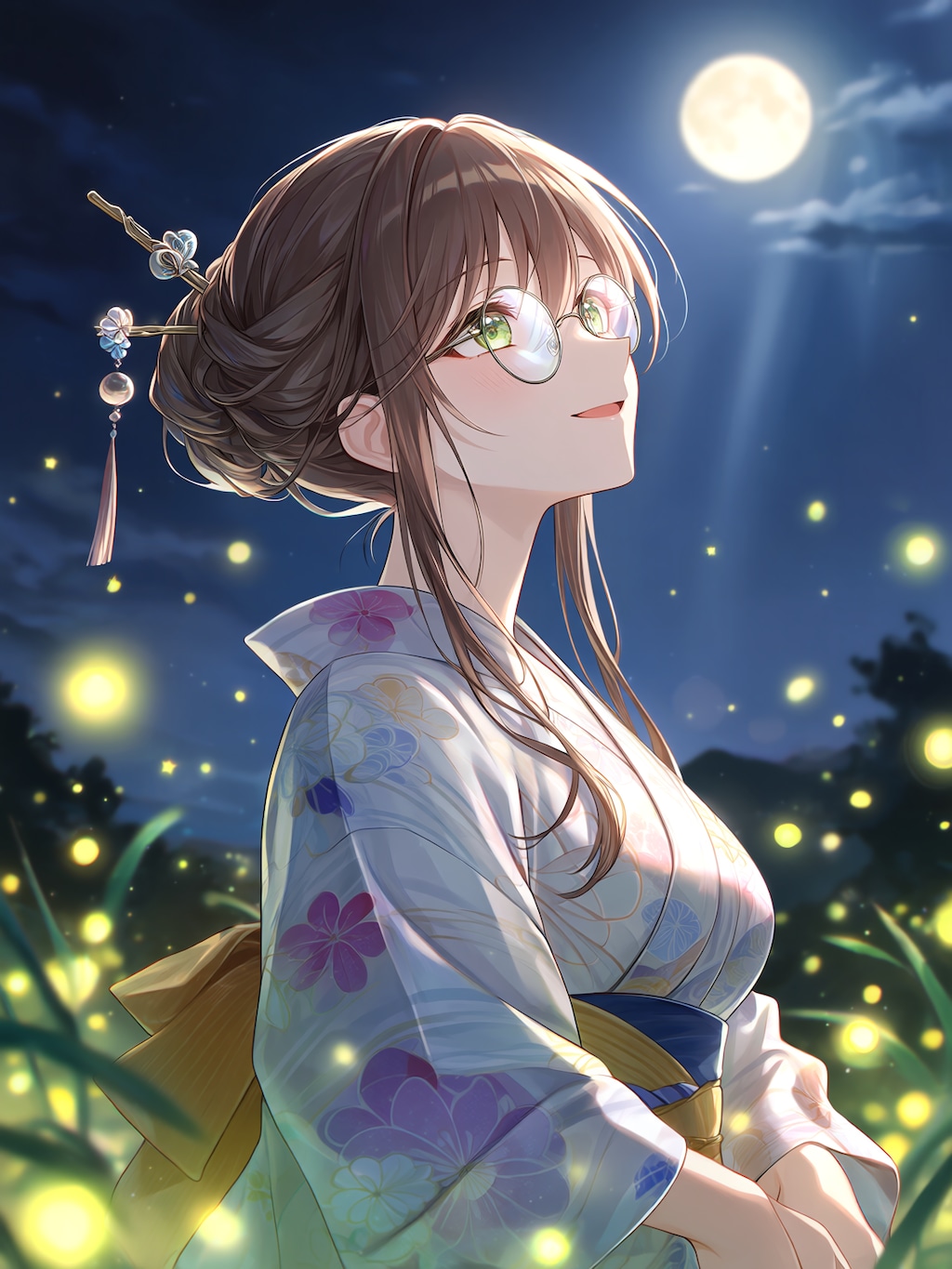 月と蛍と、君の横顔