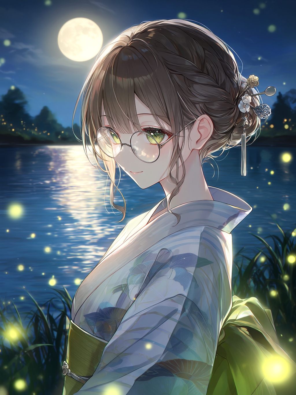 月と蛍と、君の横顔