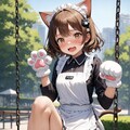 公園で肉球ウェイトレスさん撮影会X610 4枚目