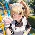公園で肉球ウェイトレスさん撮影会X610 6枚目