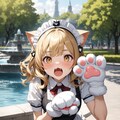 公園で肉球ウェイトレスさん撮影会X610 2枚目