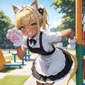 公園で肉球ウェイトレスさん撮影会X610 3枚目