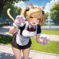 公園で肉球ウェイトレスさん撮影会X610 5枚目