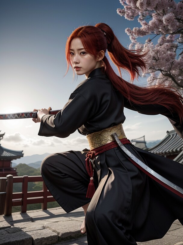 赤髪の女剣士