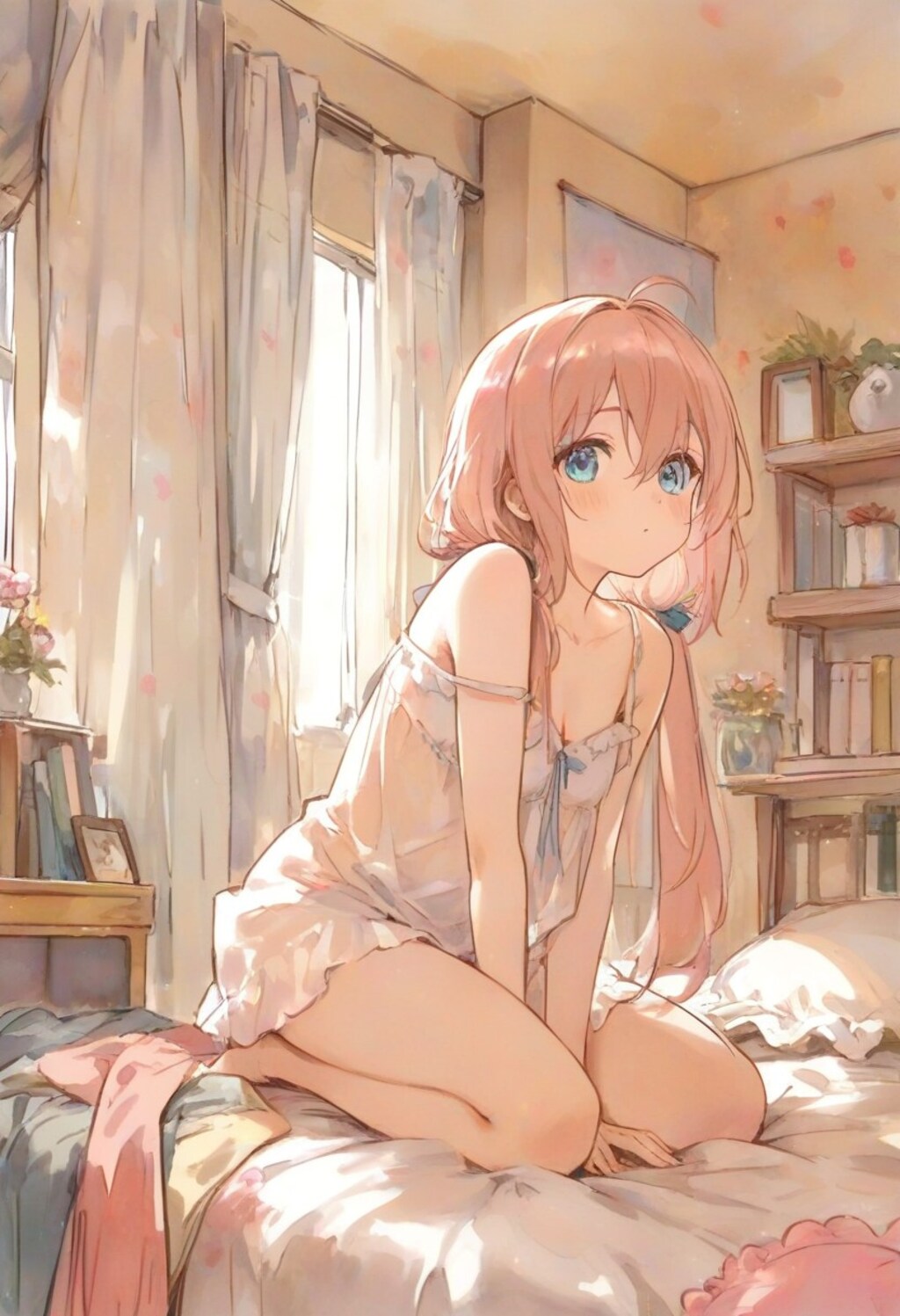 少女の部屋(水彩タッチ)(149)