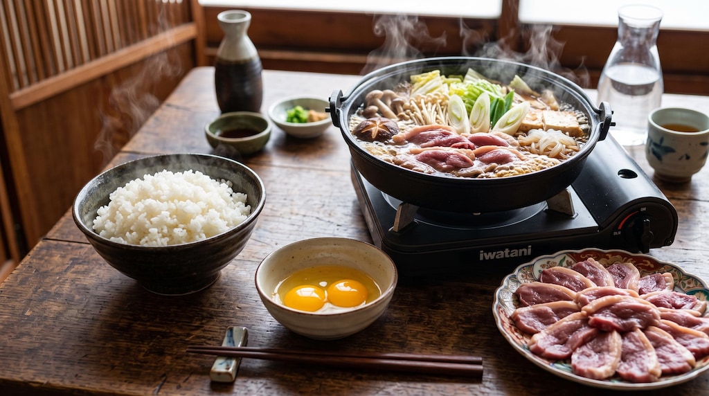摩訶不思議食堂の鴨すき焼き膳