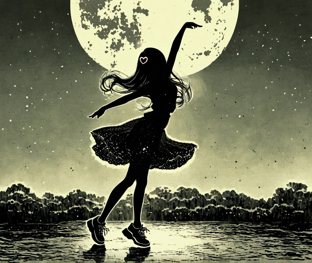月夜に舞う