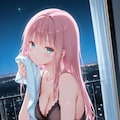 髪を乾燥中 2枚目