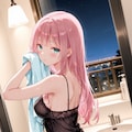 髪を乾燥中 3枚目