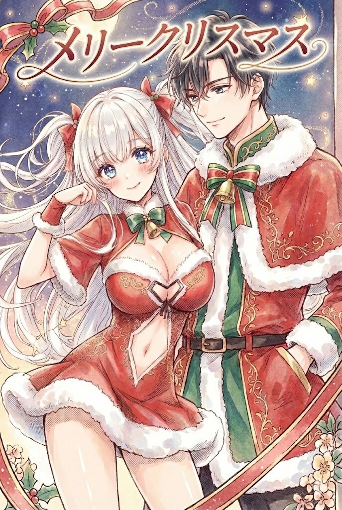 イケメンとサンタドレスの女の子 | の人気AIイラスト・グラビア