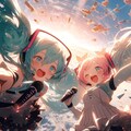爆風で飛びながら歌う初音ミク！ 2枚目