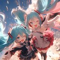 爆風で飛びながら歌う初音ミク！ 4枚目