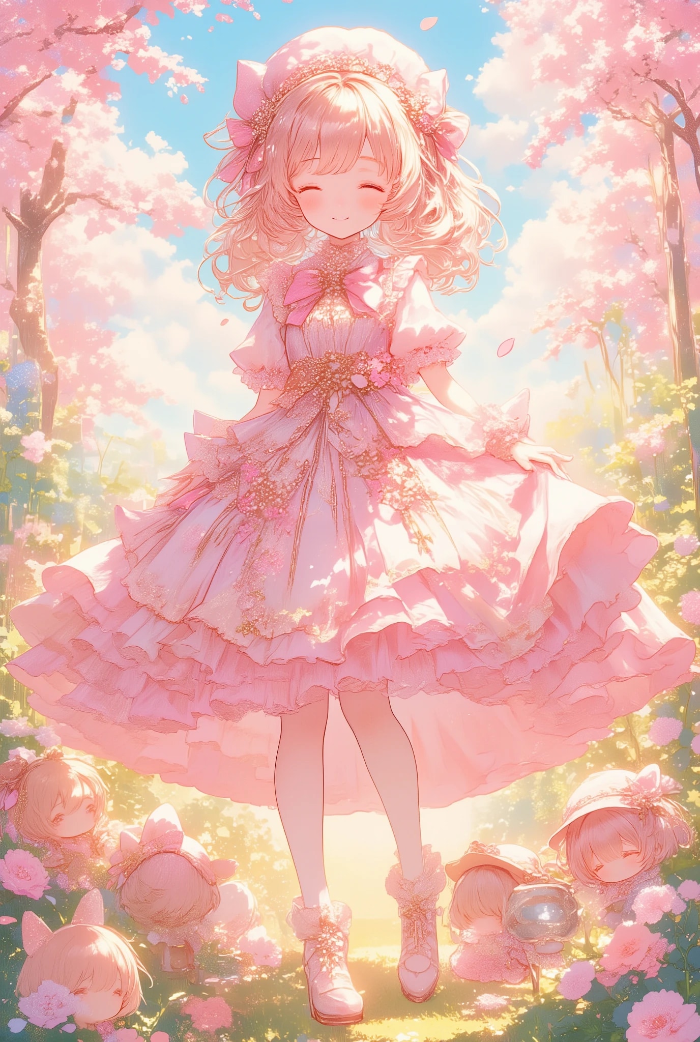 フリフリ姫と小さなお付きの人たち | の人気AIイラスト・グラビア