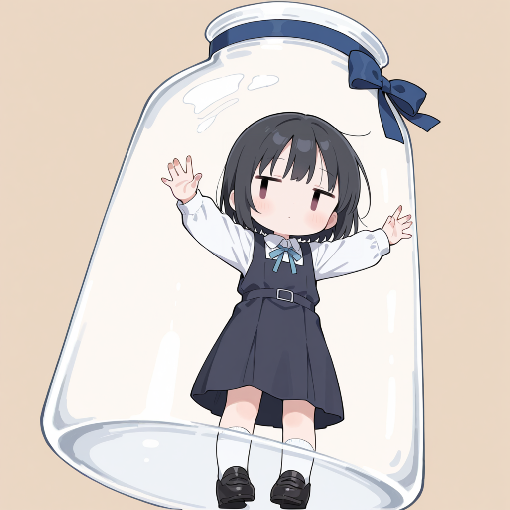 ガラス瓶に捕まったようだ