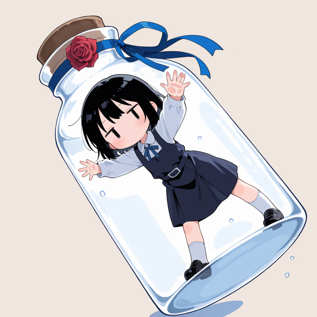 ガラス瓶に捕まったようだ