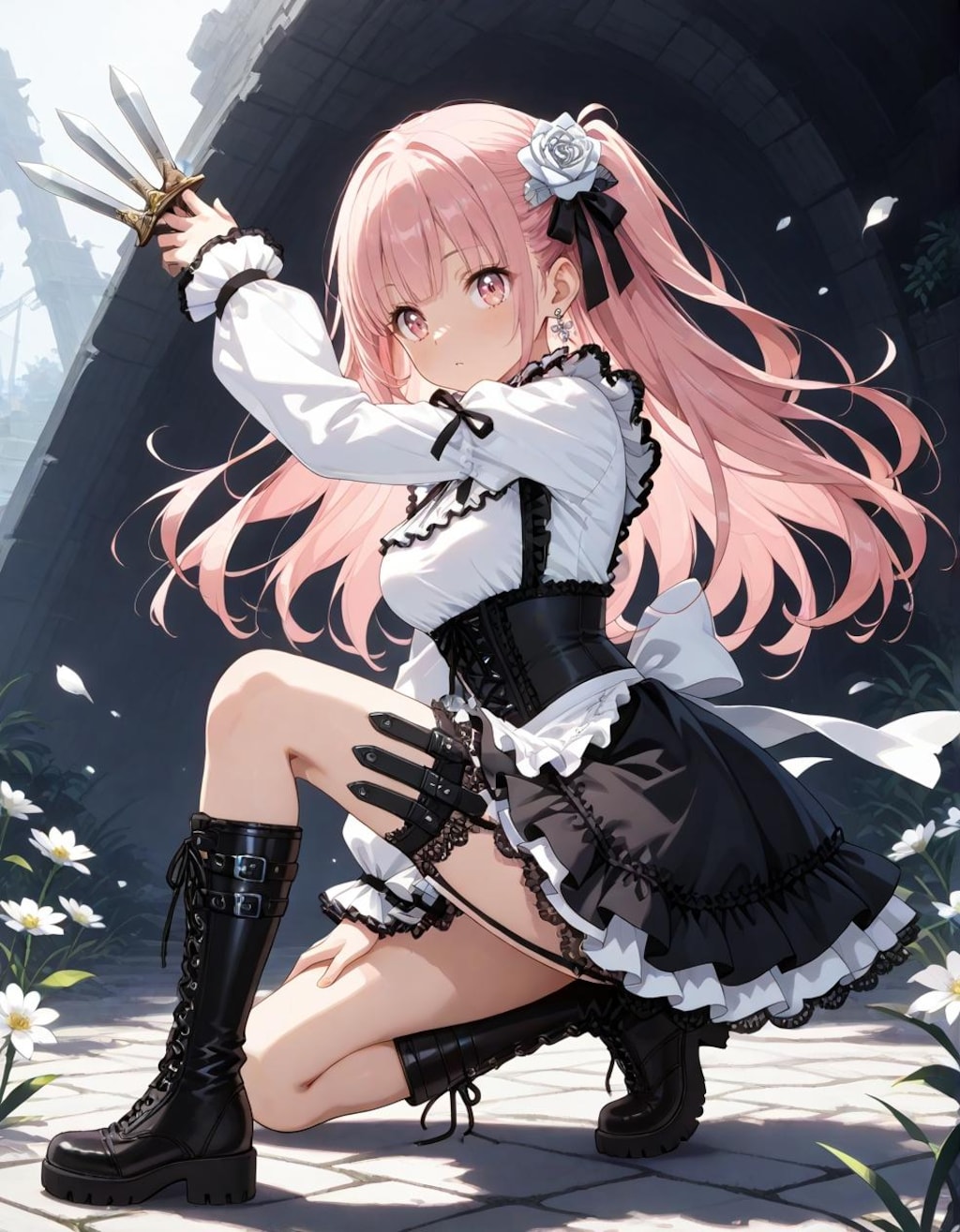 ナイフ投げメイドさん