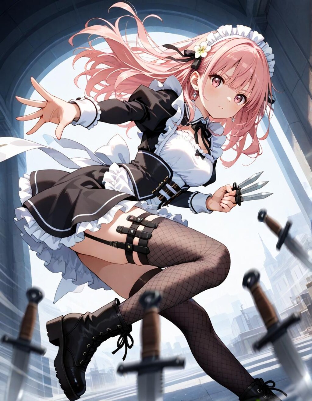 ナイフ投げメイドさん