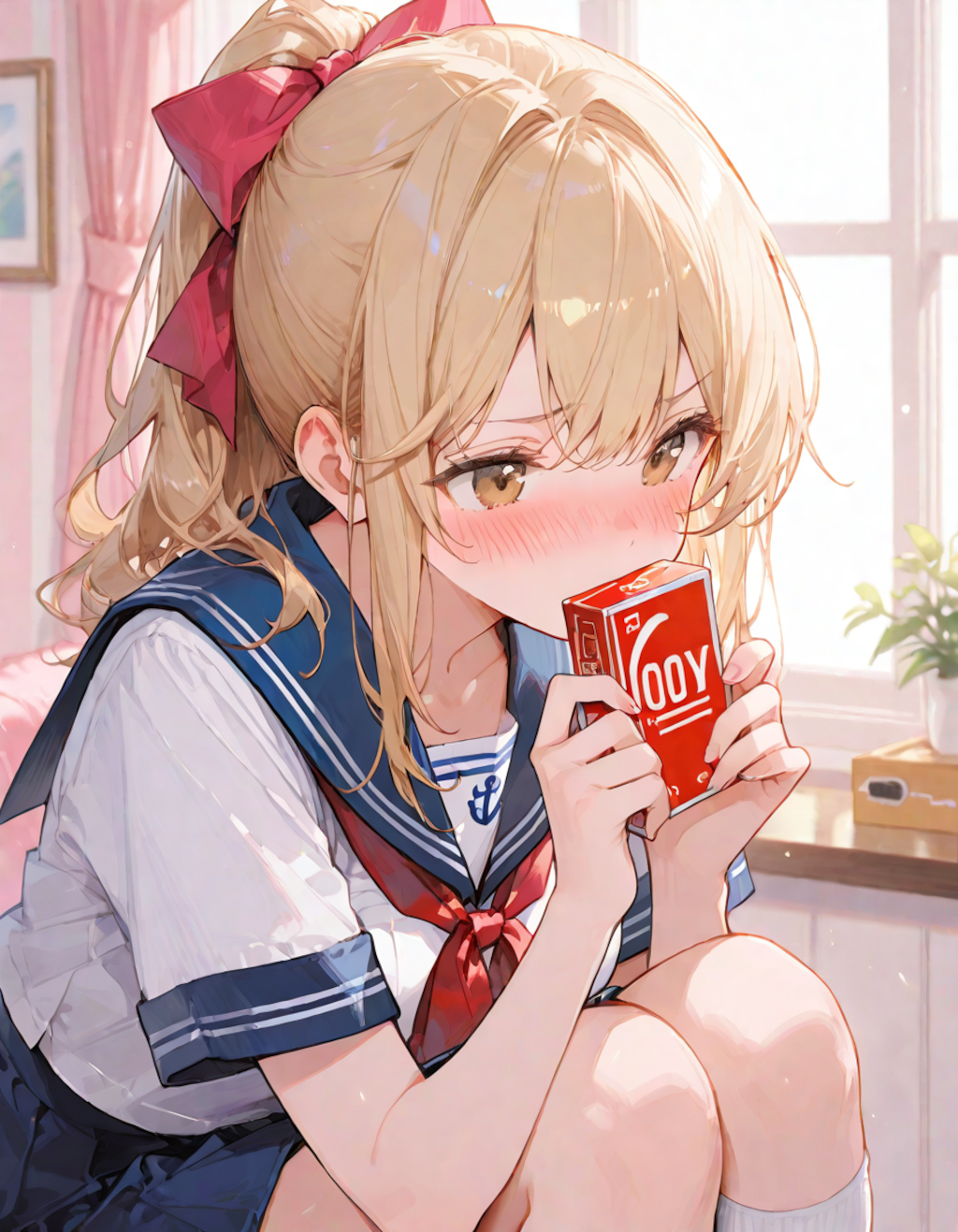 準備していた金ポニテちゃん