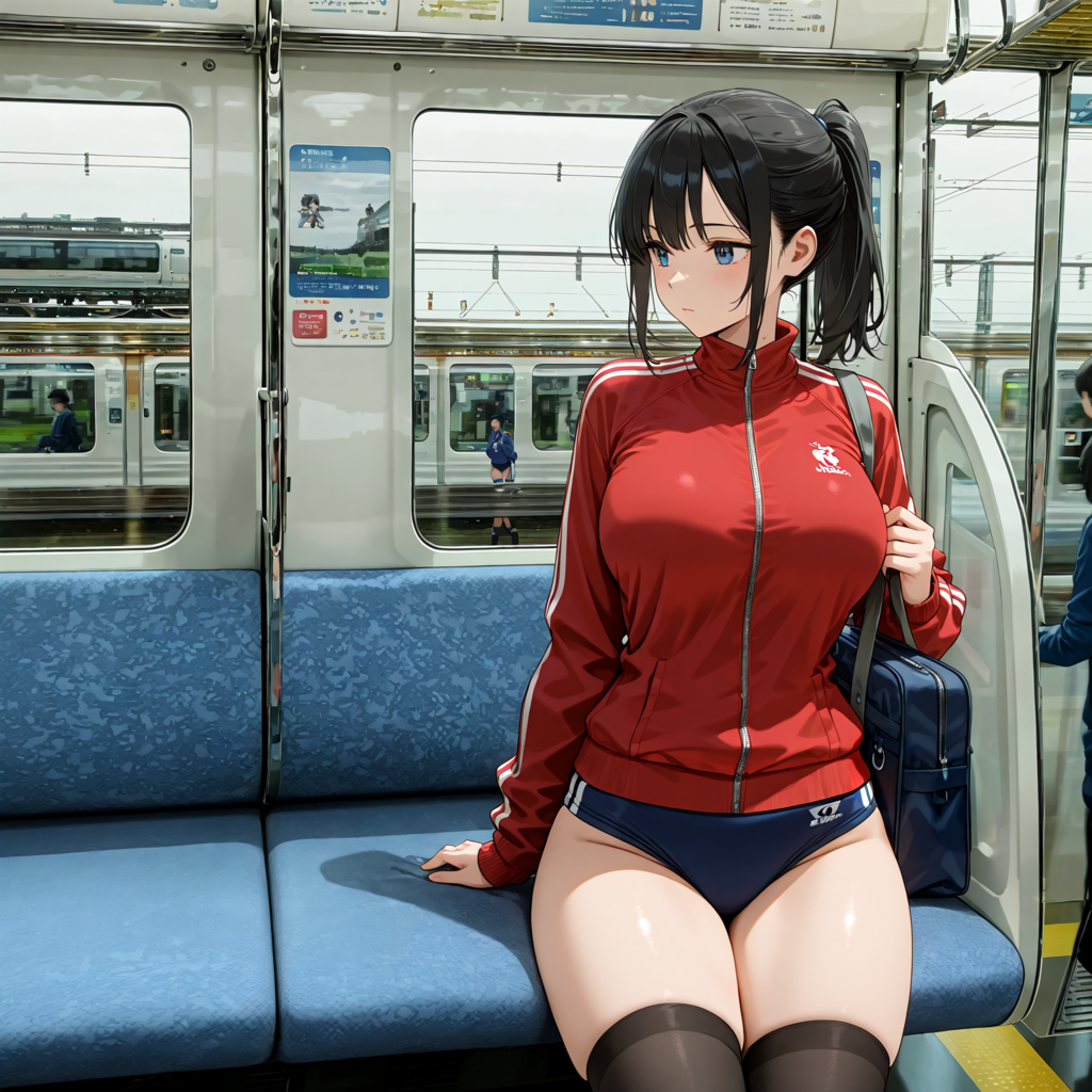 ブルマで登校中