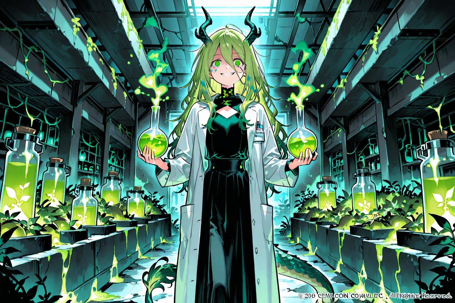 🟢【絶望の毒から、狂喜の緑へ】クロロ・クロロフィル（地龍の末裔） | の人気AIイラスト・グラビア