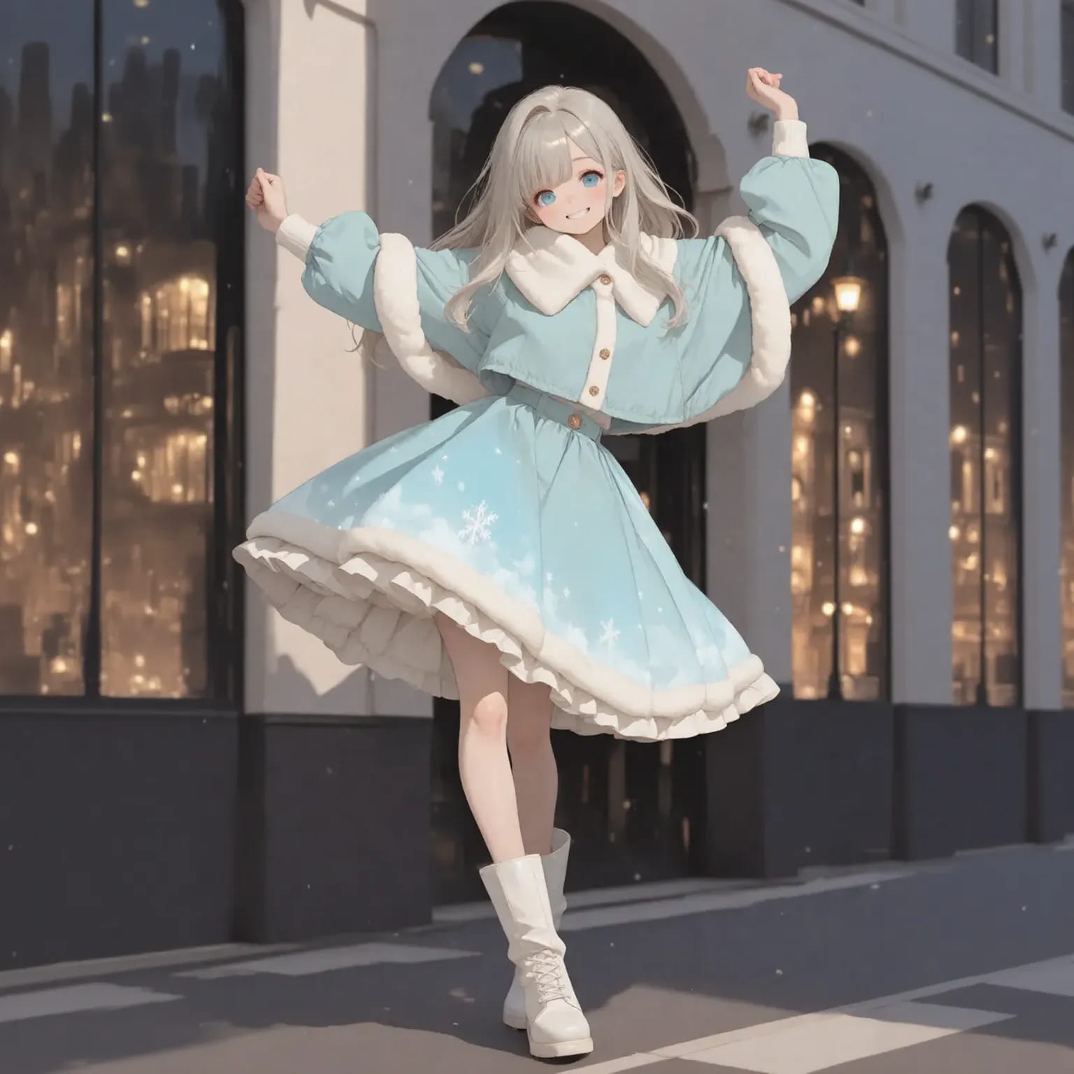 【ミサ終わり】「街はまだ賑やか！」 | の人気AIイラスト・グラビア