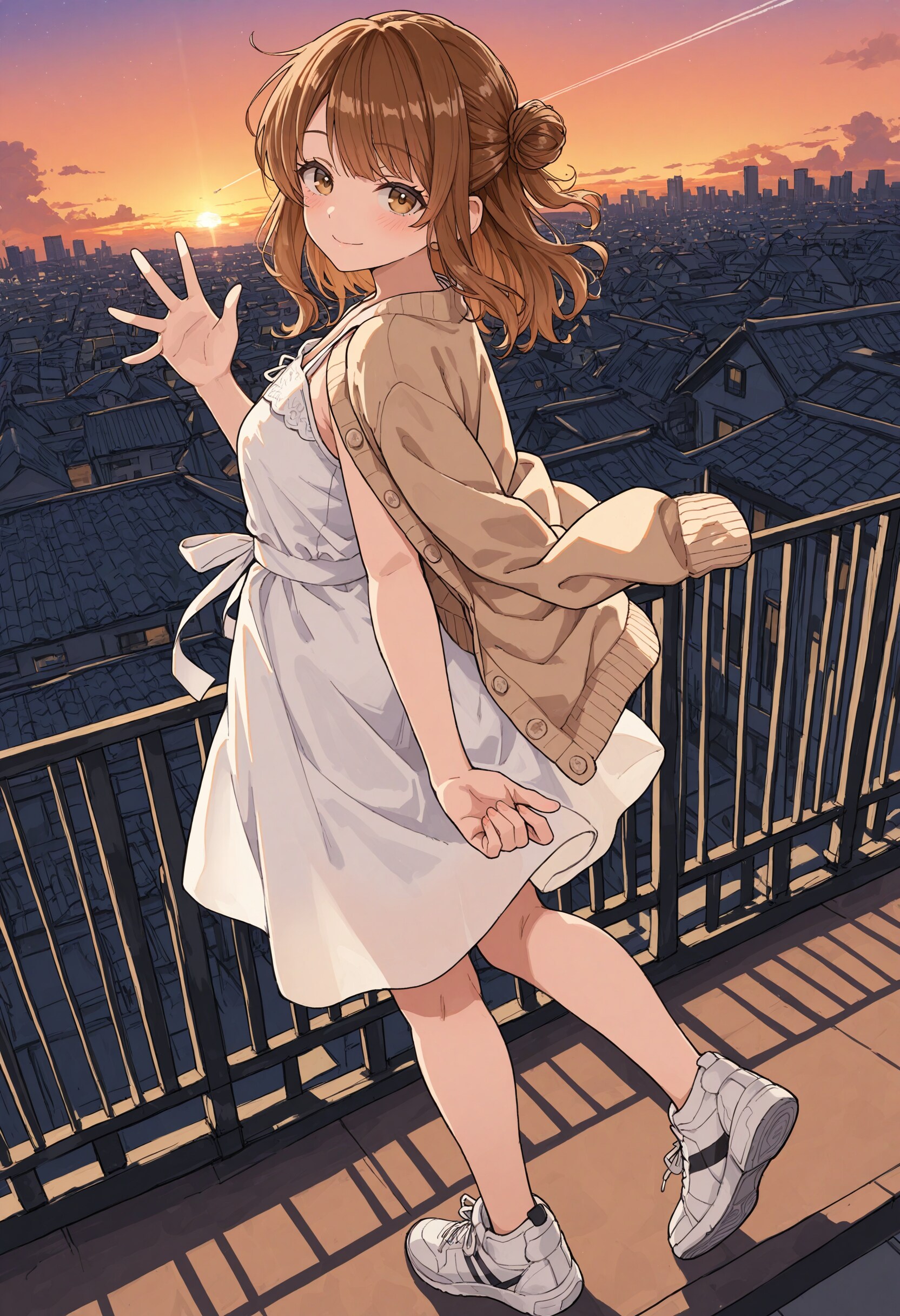 夕空と飛行機雲 | の人気AIイラスト・グラビア