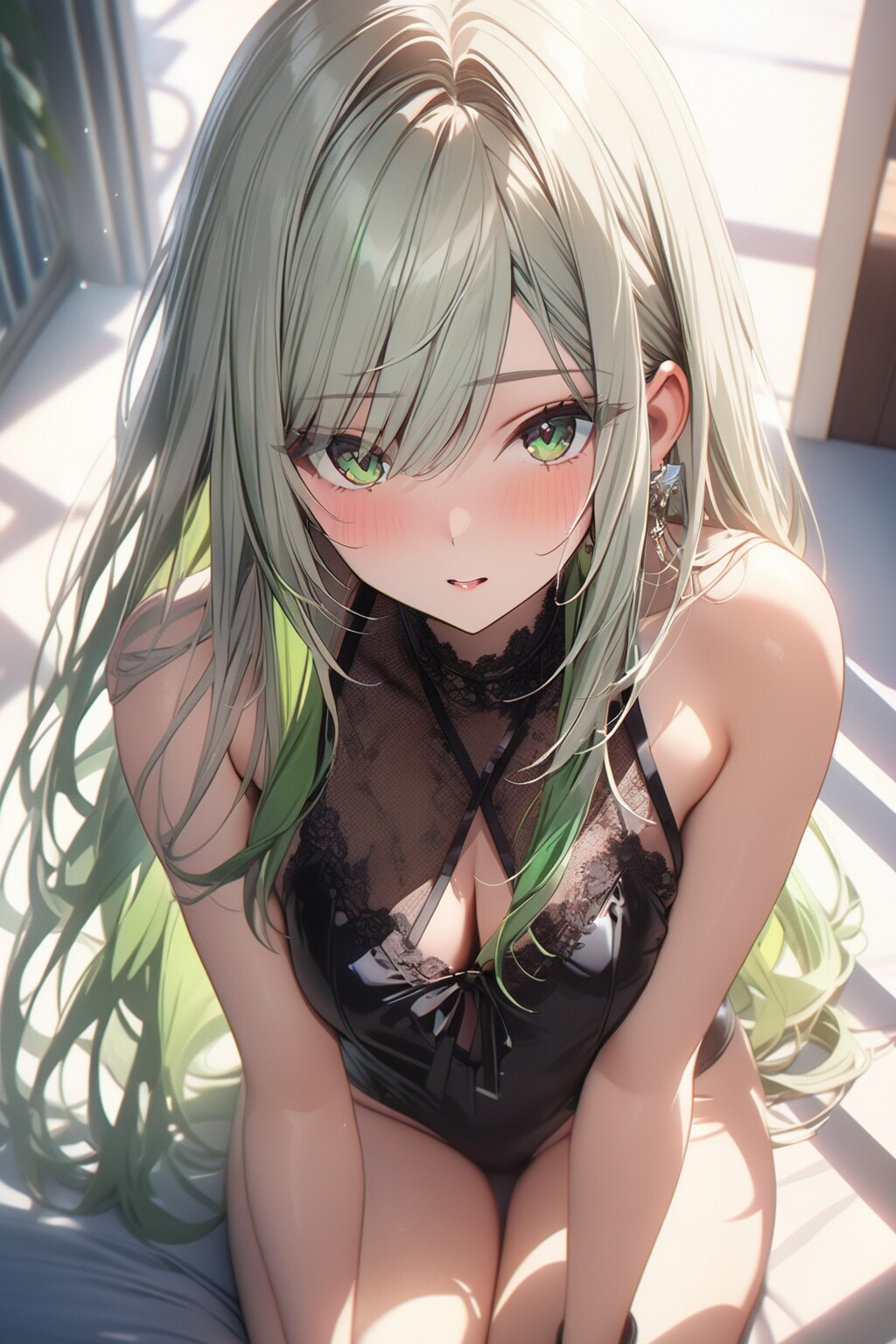 ベッドの上で