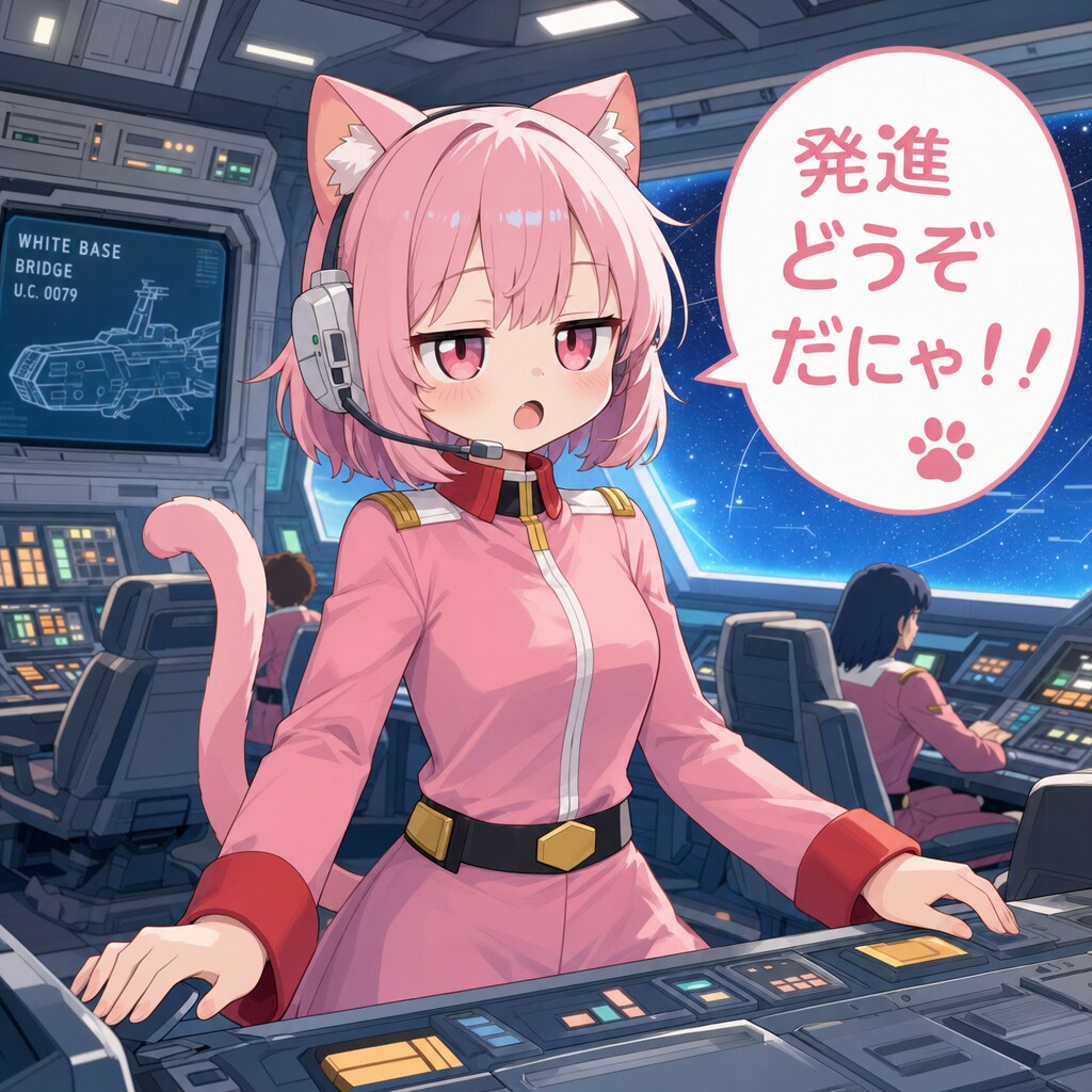 連邦軍のコスプレをするねこちゃん。 | の人気AIイラスト・グラビア
