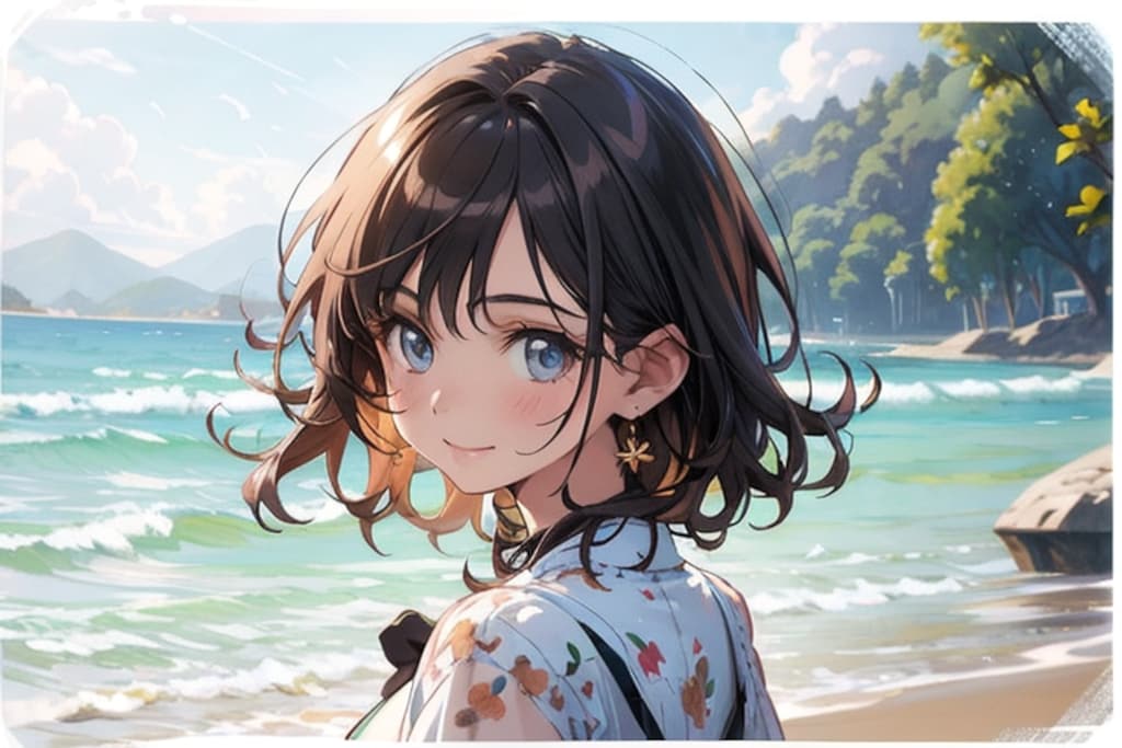 朝の散歩は海辺が一番だね