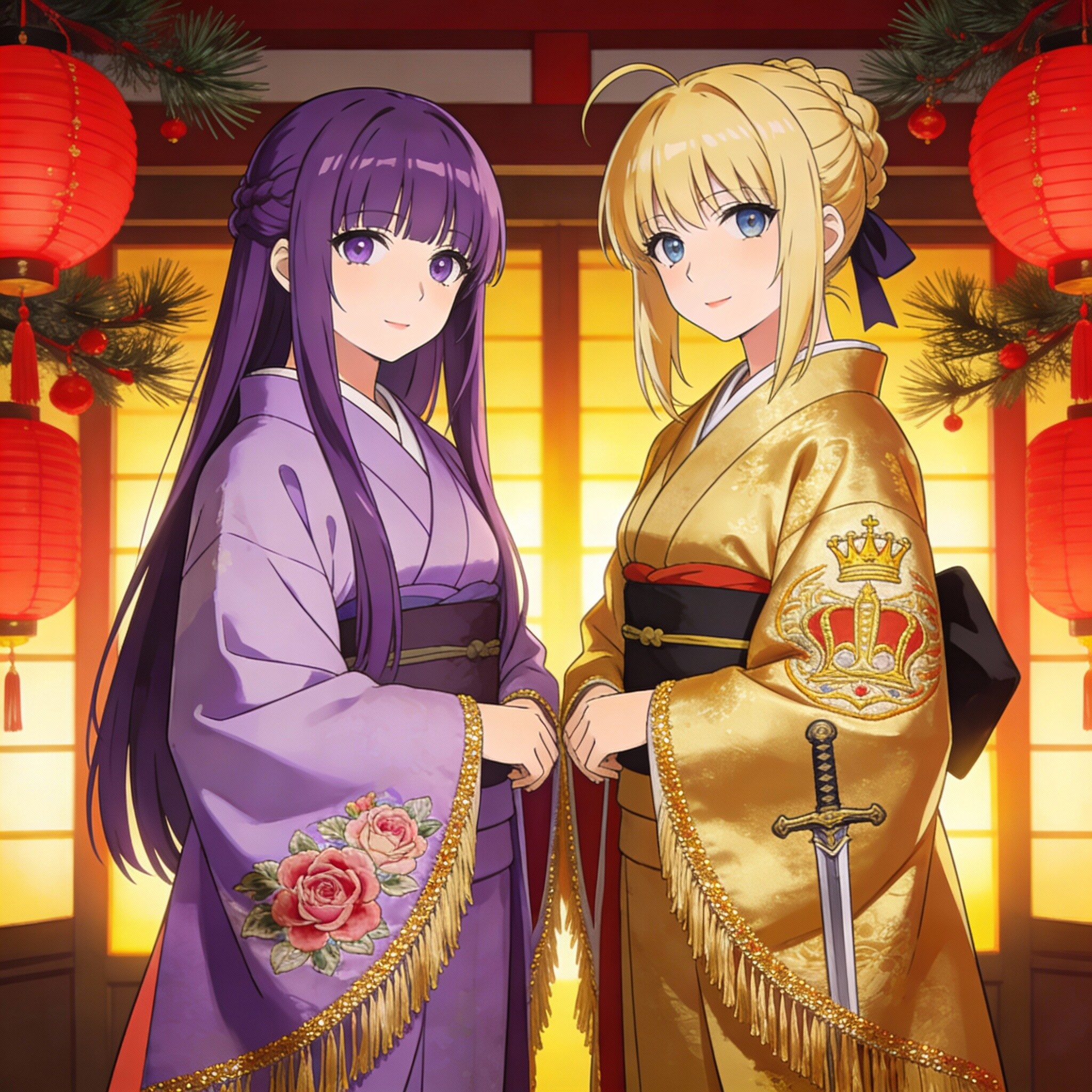 アニキャラ女子のお正月 | の人気AIイラスト・グラビア