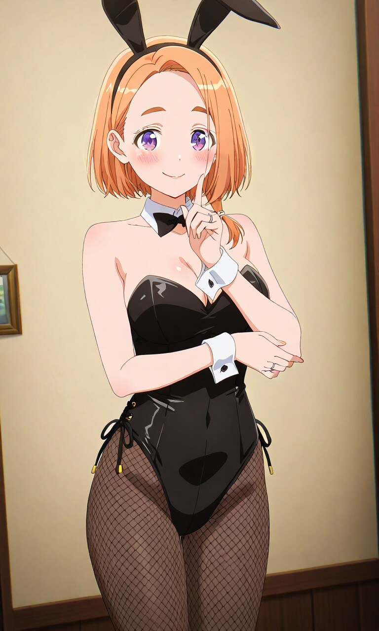 万里さんの黒のバニーガール姿