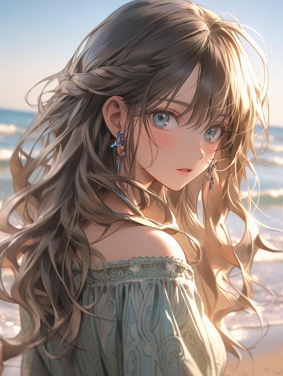 海辺の女の子 Girl on the beach | の人気AIイラスト・グラビア