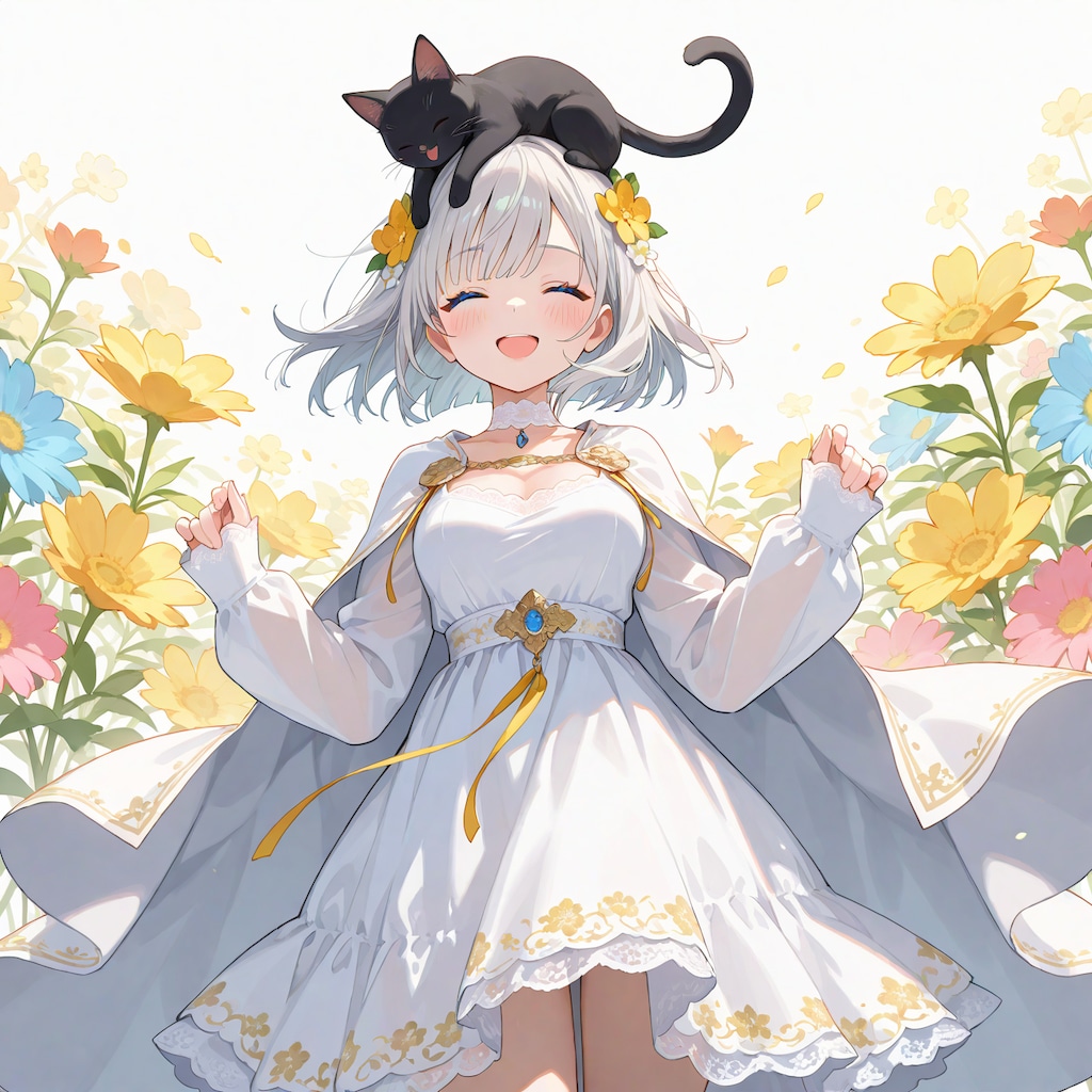 お花とクロネさんと銀姫様